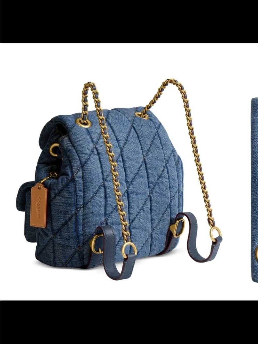Coach quilted denim
